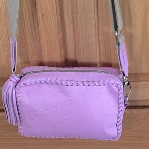 SALE Leather Crossbody/Shoulder Bag by Ceil in lilac/lavender - like new!